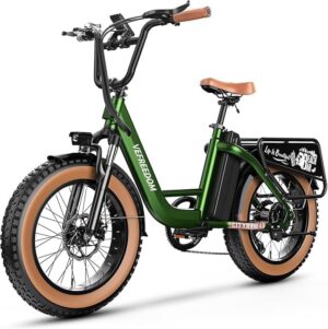 EUY Electric Bike for Adults with Peak 1500W Motor, 48V 20Ah Removable Battery Fast Ebike,Max 70Miles & 30MPH,20" x4.0 Fat Tire Commuting Electric Mountain Bike,7-Speed, Step-Thru Bicycle