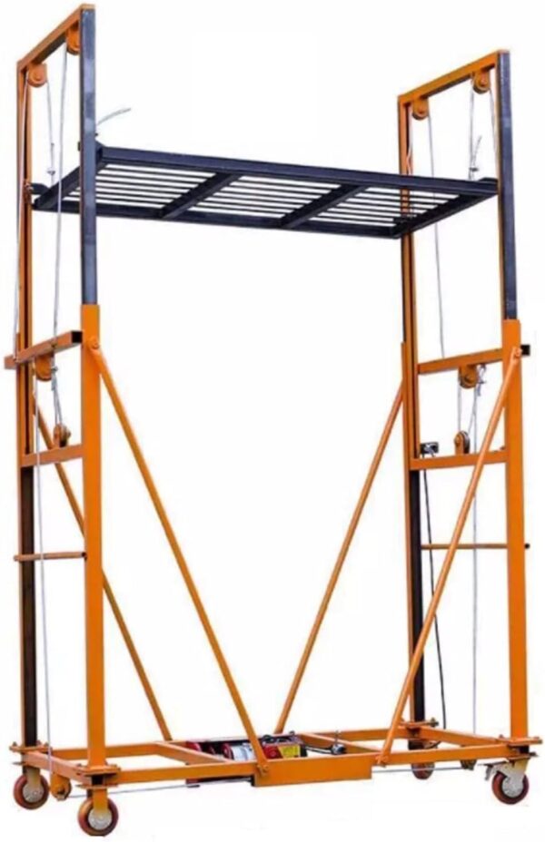 Electric Scaffolding Lift Platform – Mobile Folding Telescopic Scaffold, 5m/16.4ft Height, 500kg/1100lbs Capacity for Aerial Work - Image 2