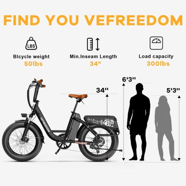 EUY Electric Bike for Adults with Peak 1500W Motor, 48V 20Ah Removable Battery Fast Ebike,Max 70Miles & 30MPH,20" x4.0 Fat Tire Commuting Electric Mountain Bike,7-Speed, Step-Thru Bicycle - Image 2