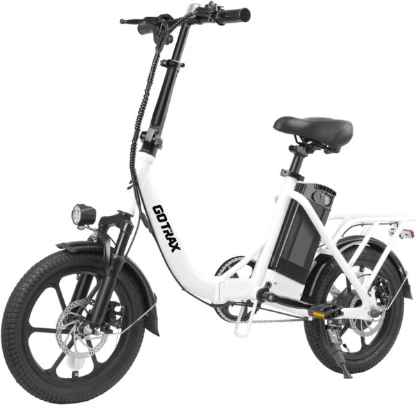 Gotrax 16" Folding Electric Bike, Max 28Miles Range(Pedal-Assist) & Speed 15.5Mph Power by Peak 500W, E-Bike with Removable Battery, Suspension & Adjustable Size, Commuter Bicycle for Adults/Teens - Image 2