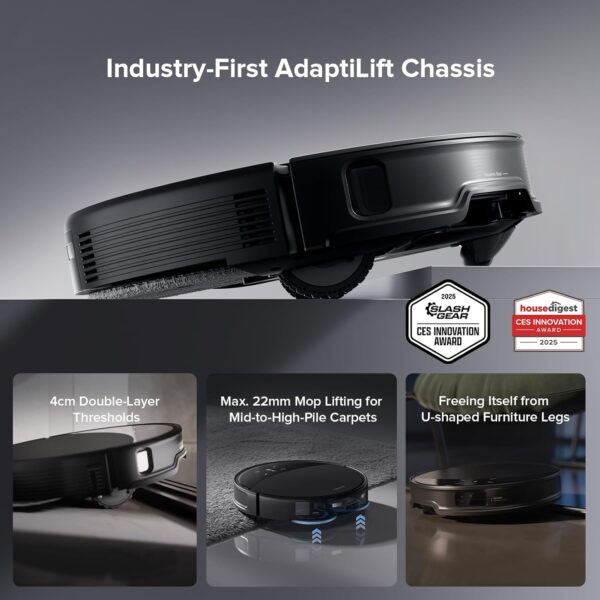 roborock Saros 10R Robot Vacuum and Mop, Powerful Suction, Zero-Tangling, 3.14’’ Ultra Slim, FlexiArm Riser Technology for Carpet & Floor, Corner & Edge Cleaning, Self-Emptying, Hot Air Drying, Black - Image 2