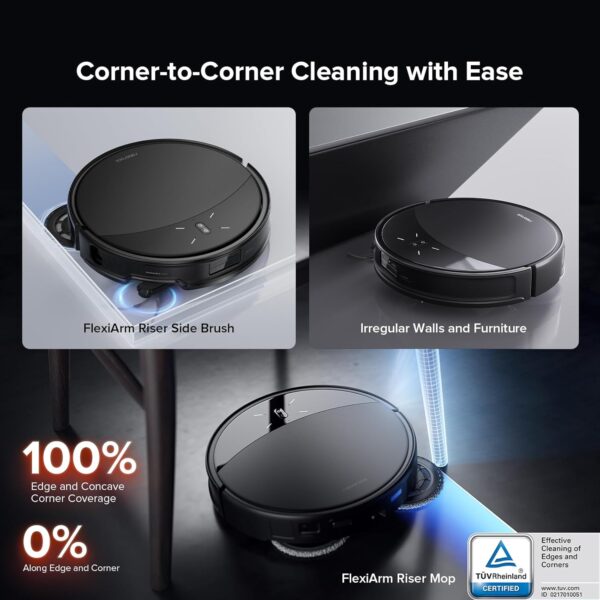 roborock Saros 10R Robot Vacuum and Mop, Powerful Suction, Zero-Tangling, 3.14’’ Ultra Slim, FlexiArm Riser Technology for Carpet & Floor, Corner & Edge Cleaning, Self-Emptying, Hot Air Drying, Black - Image 9