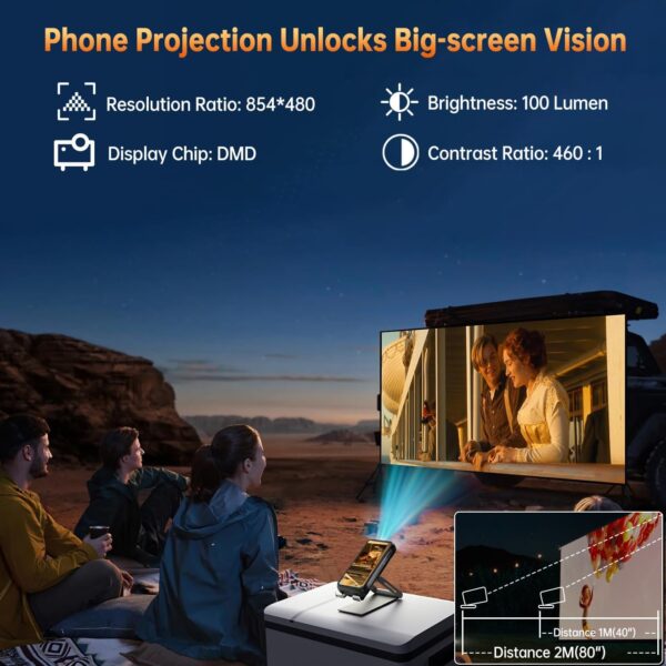 OUKITEL WP100 Titan Rugged Smartphone 5G - 33000mAh Rugged Phone with Projector, 48GB+512GB Unlocked Android 14 Cell Phones with 1200 Lumens Camping Light, 6.8'' FHD+120Hz Smartphone, 200MP, T-Mobile - Image 9