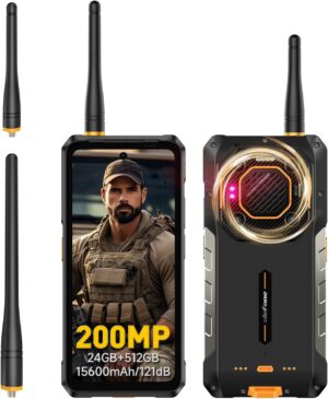 Ulefone Armor 26 Ultra Walkie Talkie 5G Rugged Phone, MTK Dimensity 8020 24GB+512GB, 200MP Quad Camera, 15600mAh(120W), 33W Dock Charging, 121dB Speaker, 6.78" FHD+ Corning Gorilla Screen, Android 13