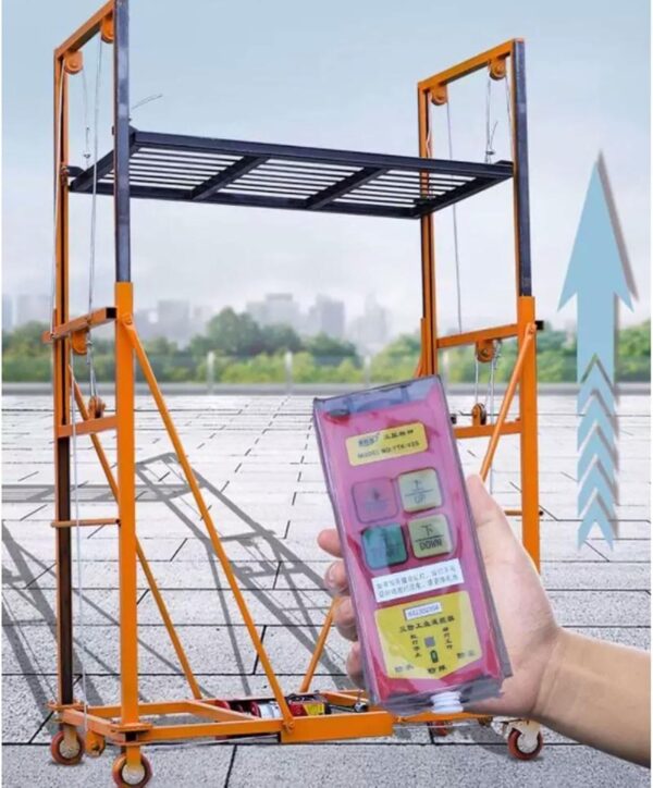 Electric Scaffolding Lift Platform – Mobile Folding Telescopic Scaffold, 5m/16.4ft Height, 500kg/1100lbs Capacity for Aerial Work - Image 5