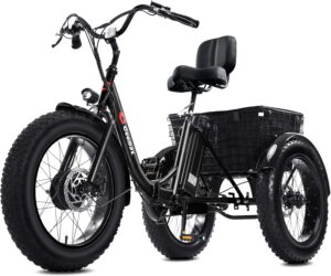Geemax Electric Tricycle for Adults, 20" x 4.0 Fat Tire Electric Trike, 36V 350W 13Ah Lithium Battery UL Certified, Motorized 3 Wheel Electric Bicycle with Large Basket Outdoor Beach Sonw