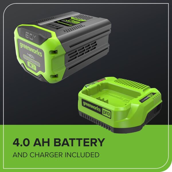Greenworks 60V 17" Brushless (Push) Lawn Mower, 4.0Ah Battery and 3A Charger - Image 3