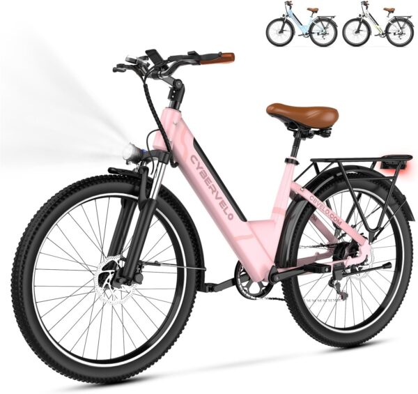1000 Peak Electric Bike for Adults,up 80 Miles Removable Battery Ebike, 26" Electric E Bike with 7-Speed,Adult Electric Bicycles for Commute Beach Snow Womens All Terrain - Image 10