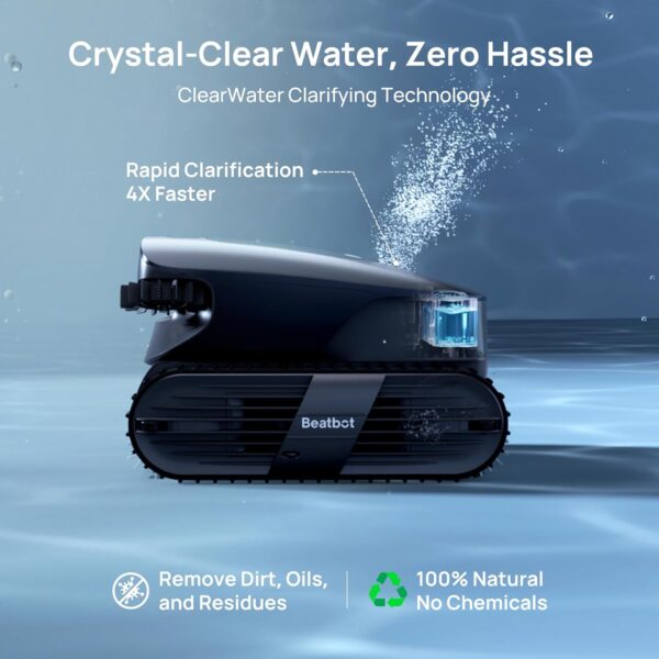 Beatbot AquaSense 2 Ultra Cordless Robotic Pool Cleaner for Complex Pools, Pool Mapping with AI Camera, 5-in-1 Cleaning, Smart Surface Parking, Pool Skimmer, Water Clarification – Midnight Blue - Image 6