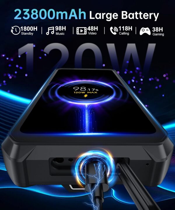 8849 Tank 3 Pro Rugged Smartphone 2024, 23800mAh Rugged Projector Phone 97dB Loud Speaker, 36GB+512GB Dual Sim 5G Android 14 Unlocked Mobile Cell Phones 6.79" Big Screen, Camping Light/2TB Expand/OTG - Image 4