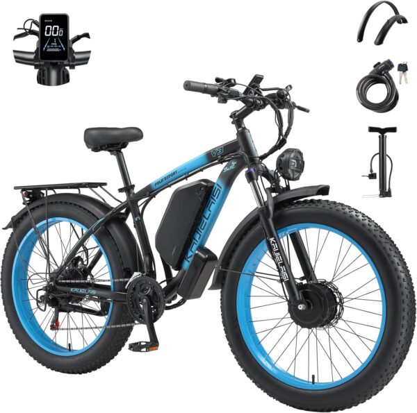 Electric Bike for Adults, 4000W Peak 26” Fat Tire Ebike, 35MPH AWD Dual Motor Electric Bicycles, 48V 23AH Removable Battery Fast Dual Hydraulic Brakes Electric Mountain Bike - Image 2
