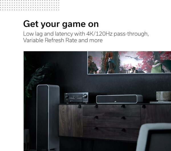 Denon AVR-S760H 7.2 Ch AVR - 75 W/Ch (2021 Model), Advanced 8K Upscaling, Dolby Atmos Height Virtualization, DTS Virtual:X & More, Built-in HEOS, Amazon Alexa Voice Control - Image 3
