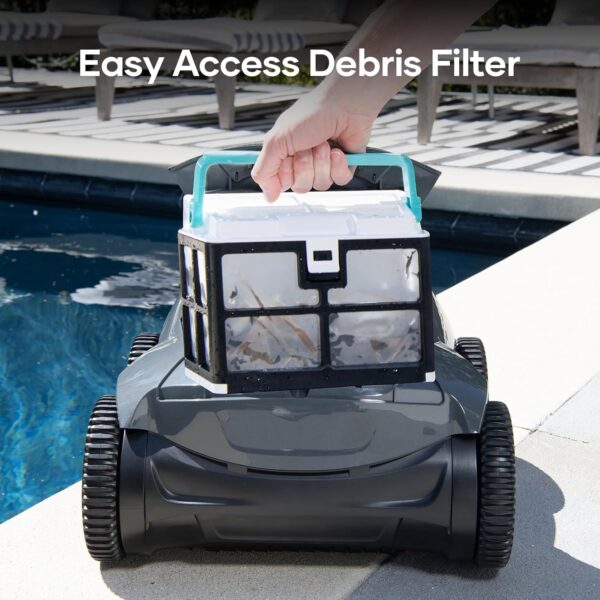 AIPER Cordless Robotic Pool Cleaner, WavePath Navigation, Wall-Climbing, Quad-Motor, 150 mins Runtime for Inground Pools up to 1,600 sq.ft, Seagull Pro ZT6002 - Image 7