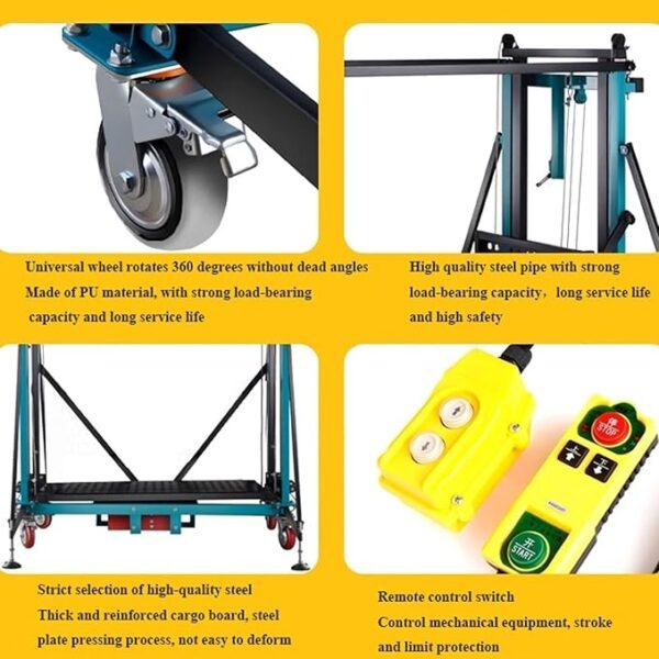 Electric Scaffolding Lift Table, Mobile Non-Slip Lifting Platform Ladder, 500KG/1,102LBS Capacity, for Ceiling Cleaning & Painting (Rise Height: 6M/19.8FT) - Image 6