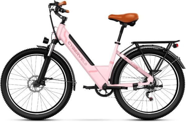 1000 Peak Electric Bike for Adults,up 80 Miles Removable Battery Ebike, 26" Electric E Bike with 7-Speed,Adult Electric Bicycles for Commute Beach Snow Womens All Terrain - Image 6