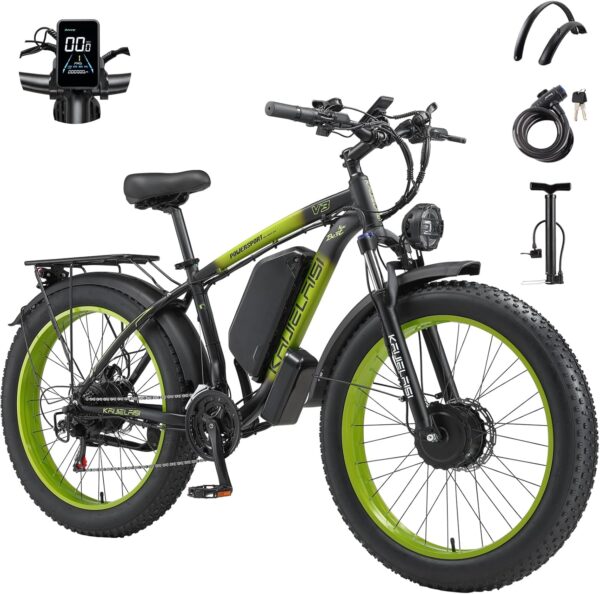 Electric Bike for Adults, 4000W Peak 26” Fat Tire Ebike, 35MPH AWD Dual Motor Electric Bicycles, 48V 23AH Removable Battery Fast Dual Hydraulic Brakes Electric Mountain Bike - Image 4