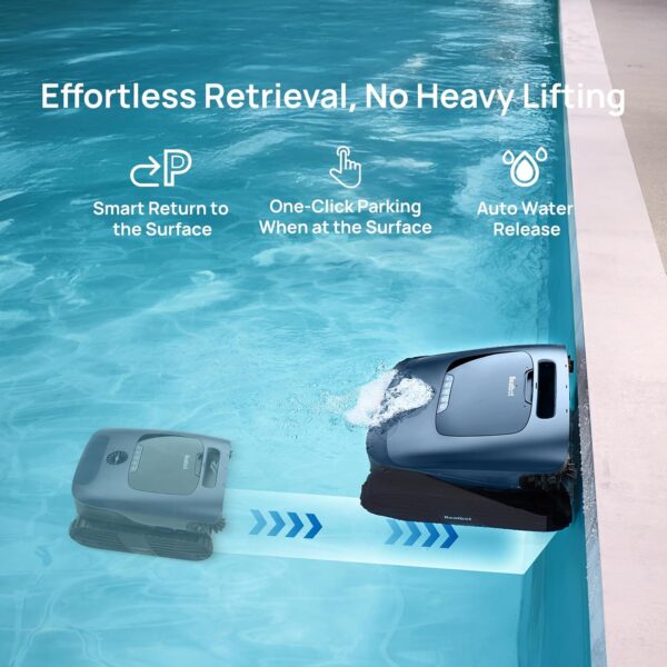 Beatbot AquaSense 2 Ultra Cordless Robotic Pool Cleaner for Complex Pools, Pool Mapping with AI Camera, 5-in-1 Cleaning, Smart Surface Parking, Pool Skimmer, Water Clarification – Midnight Blue - Image 4