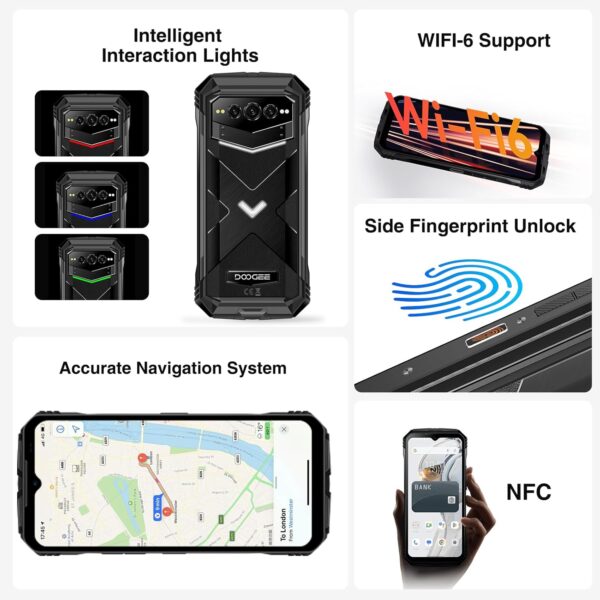 DOOGEE V MAX Plus(2024) 5G Rugged Smartphone, 22000mAh 36GB+512GB Android 14 Rugged Phone, 200MP+32MP+20MP Night Vision Rugged Cell Phone, 6.58" FHD+120Hz IPS Screen, IP68/IP69K Waterproof Phone, NFC/OTG - Image 4