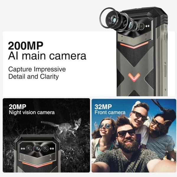 DOOGEE V MAX Plus(2024) 5G Rugged Smartphone, 22000mAh 36GB+512GB Android 14 Rugged Phone, 200MP+32MP+20MP Night Vision Rugged Cell Phone, 6.58" FHD+120Hz IPS Screen, IP68/IP69K Waterproof Phone, NFC/OTG - Image 5