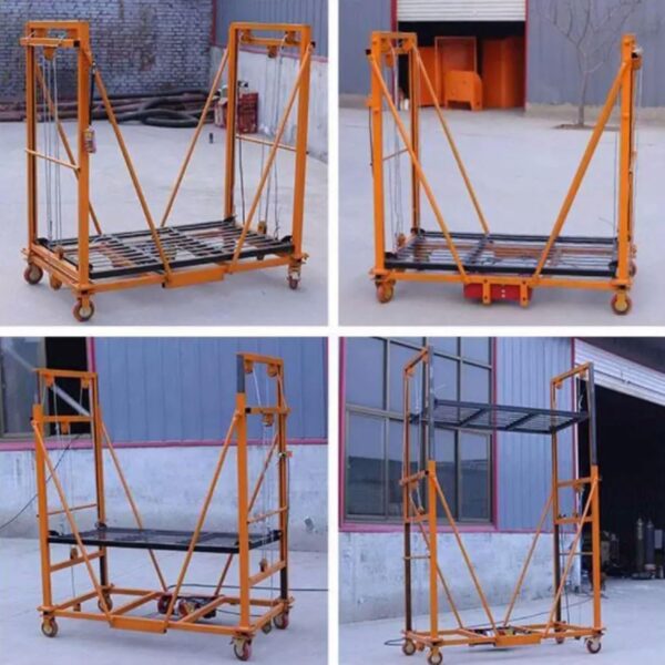Electric Scaffolding Lift Platform – Mobile Folding Telescopic Scaffold, 5m/16.4ft Height, 500kg/1100lbs Capacity for Aerial Work - Image 8