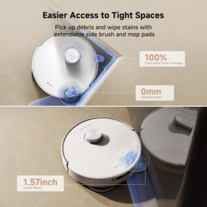 Mova P50 Pro Ultra Robot Vacuum with Removable & Liftable Mop, 19,000Pa Suction with Anti-Tangle Brush, Side Brush Extensive Cleaning, 167℉ Mop & Washboard Self Drying & Cleaning, Auto Empty & Refill