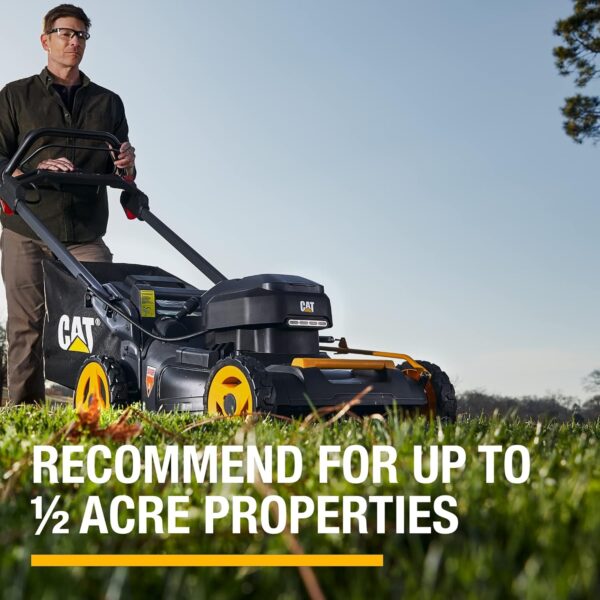 Cat DG670 60V 21” Cordless Lawn Mower 3-In-1 Cutting Modes, Brushless Lawn Mower with TorqLogic, Easy-Adapt Walk-Behind Push Lawn Mower – Battery & Charger Included, Black, Yellow - Image 13