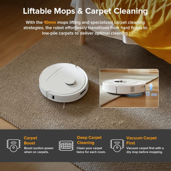 roborock Qrevo Series Robot Vacuum and Mop, 8000Pa Suction, Upgraded from Qrevo S, Anti-Tangle Brush, Smart Obstacle Avoidance, Auto Mop Washing, All-in-One Dock, 200RPM Spinning Mops, White(QV 35A) - Image 10