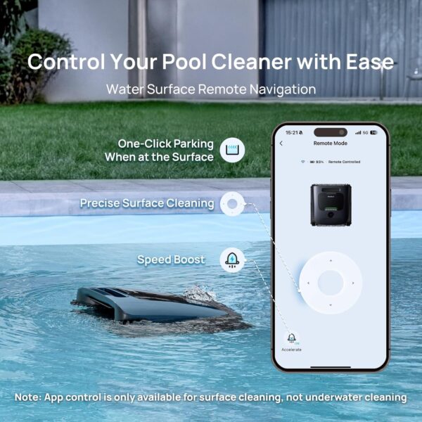 Beatbot AquaSense 2 Ultra Cordless Robotic Pool Cleaner for Complex Pools, Pool Mapping with AI Camera, 5-in-1 Cleaning, Smart Surface Parking, Pool Skimmer, Water Clarification – Midnight Blue - Image 7