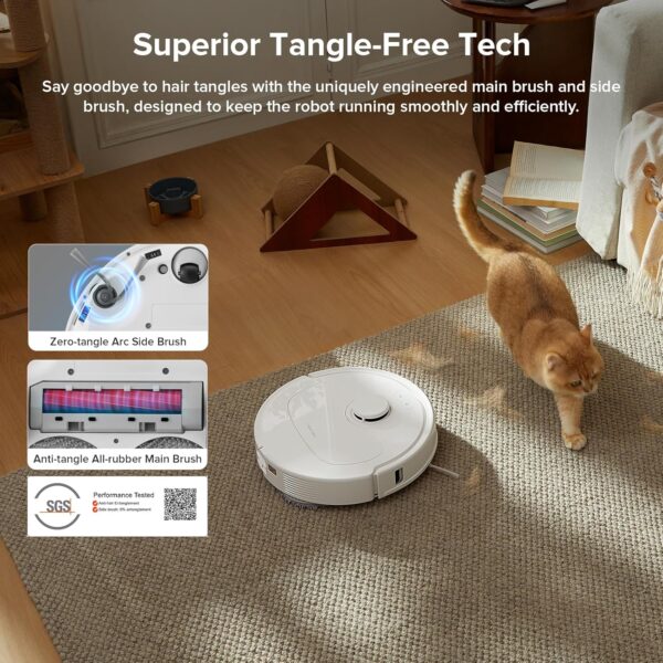 roborock Qrevo Series Robot Vacuum and Mop, 8000Pa Suction, Upgraded from Qrevo S, Anti-Tangle Brush, Smart Obstacle Avoidance, Auto Mop Washing, All-in-One Dock, 200RPM Spinning Mops, White(QV 35A) - Image 7