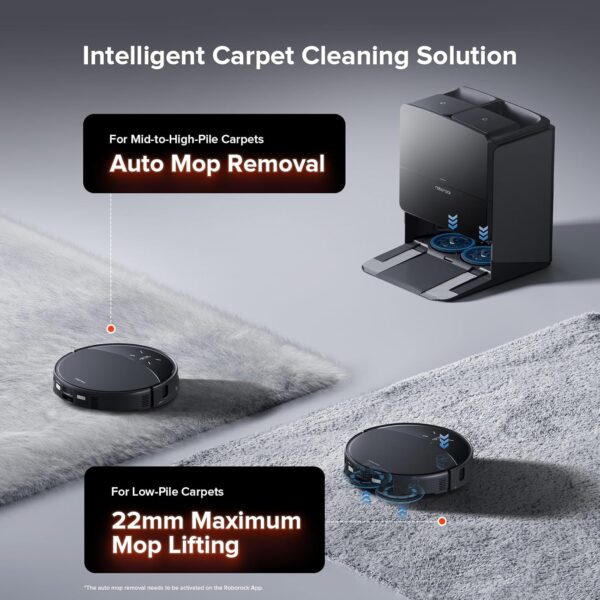 roborock Saros 10R Robot Vacuum and Mop, Powerful Suction, Zero-Tangling, 3.14’’ Ultra Slim, FlexiArm Riser Technology for Carpet & Floor, Corner & Edge Cleaning, Self-Emptying, Hot Air Drying, Black - Image 6