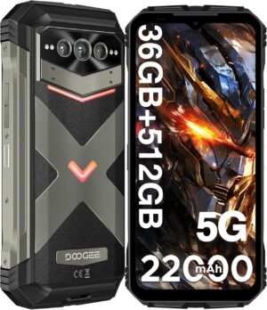 DOOGEE V MAX Plus(2024) 5G Rugged Smartphone, 22000mAh 36GB+512GB Android 14 Rugged Phone, 200MP+32MP+20MP Night Vision Rugged Cell Phone, 6.58" FHD+120Hz IPS Screen, IP68/IP69K Waterproof Phone, NFC/OTG