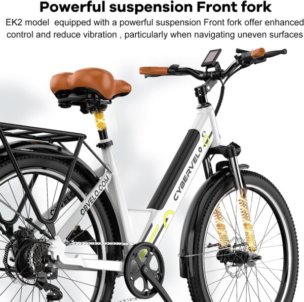 1000 Peak Electric Bike for Adults,up 80 Miles Removable Battery Ebike, 26" Electric E Bike with 7-Speed,Adult Electric Bicycles for Commute Beach Snow Womens All Terrain - Image 16