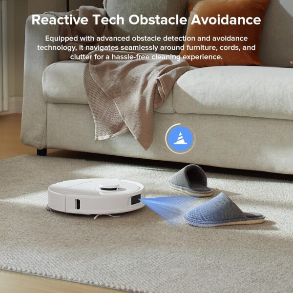 roborock Qrevo Series Robot Vacuum and Mop, 8000Pa Suction, Upgraded from Qrevo S, Anti-Tangle Brush, Smart Obstacle Avoidance, Auto Mop Washing, All-in-One Dock, 200RPM Spinning Mops, White(QV 35A) - Image 8