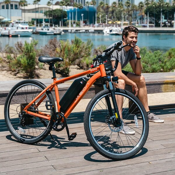 Jasion EB5 Electric Bike for Adults with Peak 500W Brushless Motor, 40Miles 20MPH Commuting Electric Mountain Bike with 360Wh Removable Battery, 7-Speed, 26" Tires and Front Fork Suspension - Image 8
