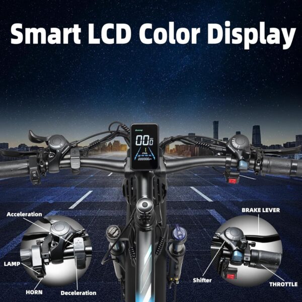 Electric Bike for Adults, 4000W Peak 26” Fat Tire Ebike, 35MPH AWD Dual Motor Electric Bicycles, 48V 23AH Removable Battery Fast Dual Hydraulic Brakes Electric Mountain Bike - Image 9