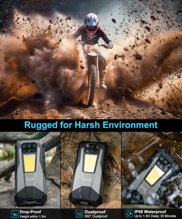 8849 Tank 3 Pro Rugged Smartphone 2024, 23800mAh Rugged Projector Phone 97dB Loud Speaker, 36GB+512GB Dual Sim 5G Android 14 Unlocked Mobile Cell Phones 6.79" Big Screen, Camping Light/2TB Expand/OTG - Image 8